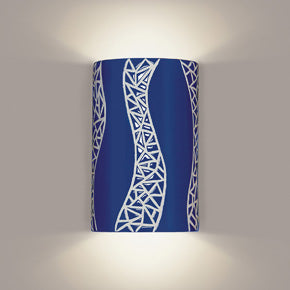 Wall sconce blue and white
