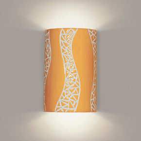 Yellow and white wall sconce