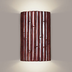 Bamboo wall sconce dark cherry stain