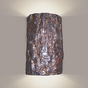 Tree bark wall sconce