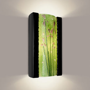 Meadow Wall Sconce Black Gloss and Multi Lime