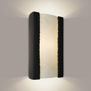 Clouds Matte Black and White Frost Wall Sconce