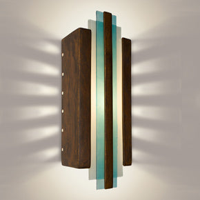 Art deco wall sconce, brown and turquoise