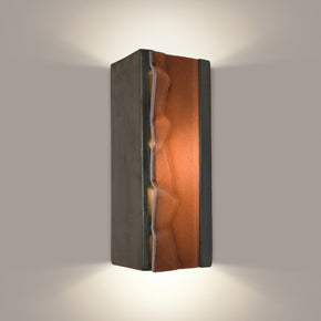Wall sconce river rock glass