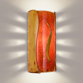 Retro wall sconce ceramic and glass